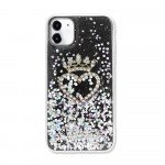 Wholesale Star Crown Heart Crystal Shiny Glitter Sparkling Jewel Case Cover for iPhone 12 / 12 Pro 6.1 (Black)